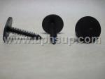 ATF34-9345R AUTO TRIM FASTENERS, #9345 Shield Retainers, 1/4" (6.4 mm) hole size, 1-7/16" stem length, 1" head diameter, black nylon (50 PCS.)