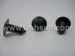 ATF48-10557 AUTO TRIM FASTENERS, #10557: Trim Panel Retainers: 9/32" (7 mm) hole size, 7/8" stem length, 3/4"head diameter, black nylon (50 PCS.)