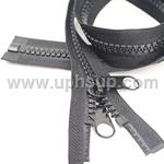 ZIP05BDS18 Zippers - Marine #5, Black Molded Plastic, 18" with double slide (EACH)