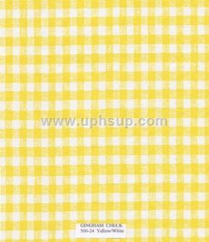 FBT500-24 Tablecloth, Fleece-Backed Vinyl  Yellow/White Gingham Check, 54" (PER YARD)