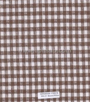 FBT500-25 Tablecloth,Fleece-Backed Vinyl  Brown/White Gingham Check, 54" (PER YARD)