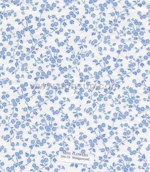 FBT500-53 Tablecloth, Fleece-Backed Vinyl , Wedgewood Mini Flowers, 54" (PER YARD)
