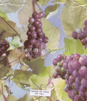 FBTWP148-1 Tablecloth, Fleece-Backed Vinyl  Grapes On Vines, 54" (PER YARD)
