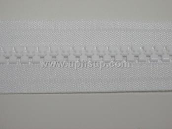 ZIP05PW Zippers - Marine #5, White Molded Plastic (PER YARD)