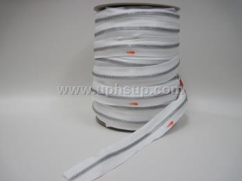 ZIP05AWHR Zippers - #5 Aluminum, Color-White, 1 inch wide, YKK 200 yds. (PER ROLL)