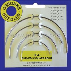 NECK4 Needles, 3", 4", 5", 6" Curved 3-Square Point (PER PACK)
