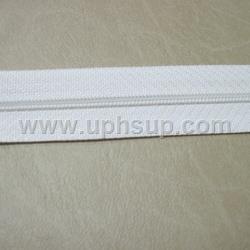 ZIP3N19WH10 Zippers - #3 Nylon, White, 10 yds. with 10 white slides (PER ROLL)